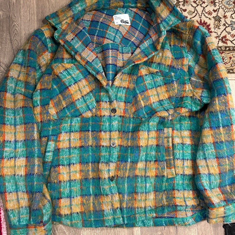 EPTM Side Split Mohair Flannel Plaid Jacket